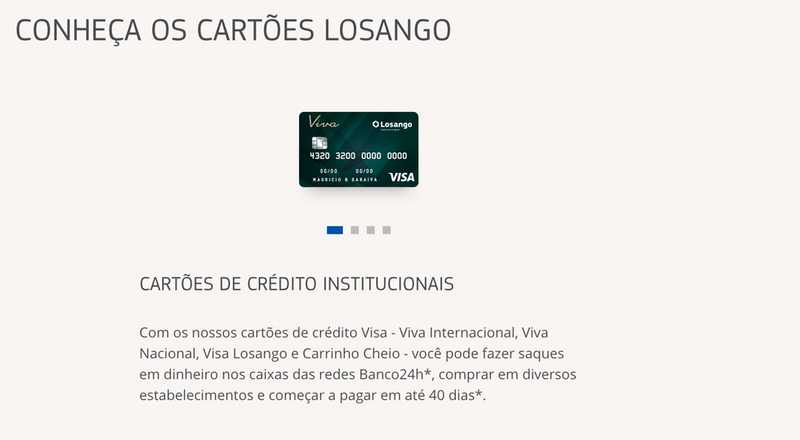 Cartão de crédito Visa Losango Banco Losango