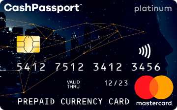 Cartão pré-pago Cash Passport Mastercard Platinum Confidence Câmbio