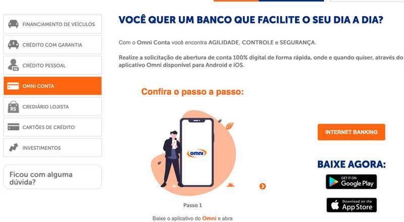 Cartão de débito Visa Internacional Omni Banco