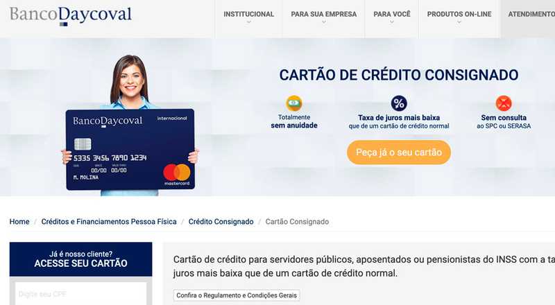 Cartão de crédito Mastercard Daycoval Banco Daycoval